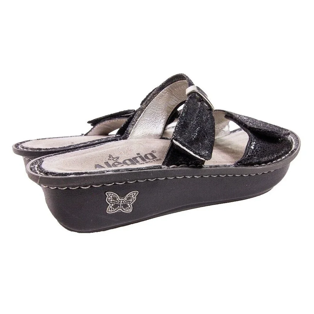 Alegria PG Lite Karmen Open Toe Sandals Size 37/7.5 Black Leather